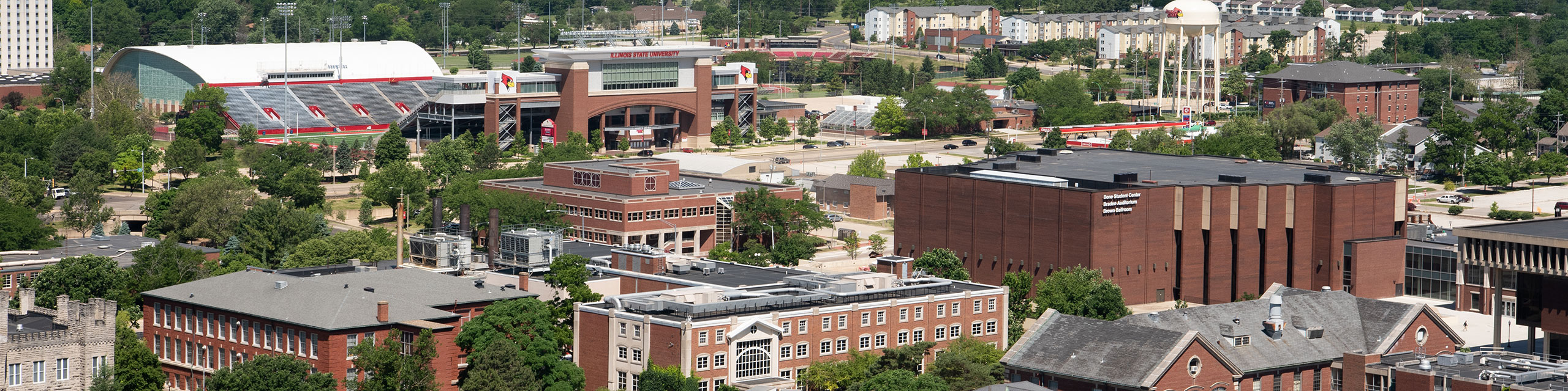 Arial shot of Illinois State campus